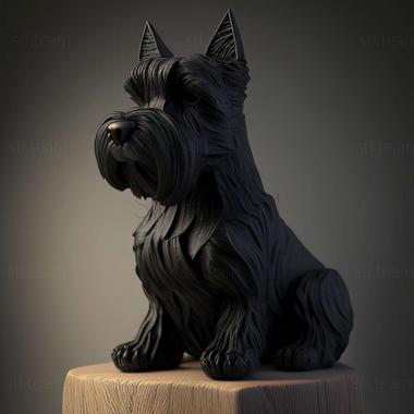 3D model Black Terrier dog (STL)